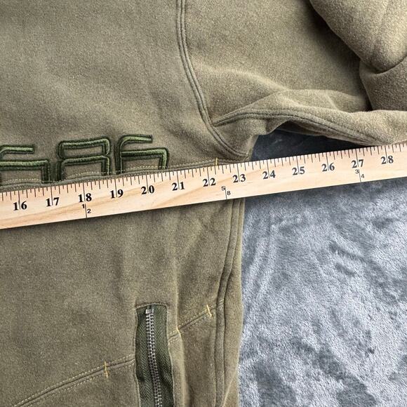 VTG 686 Hoodie Men’s L Y2K Logo Snowboard Ski Zip Pockets Gorpcore Olive Green - Picture 9 of 13